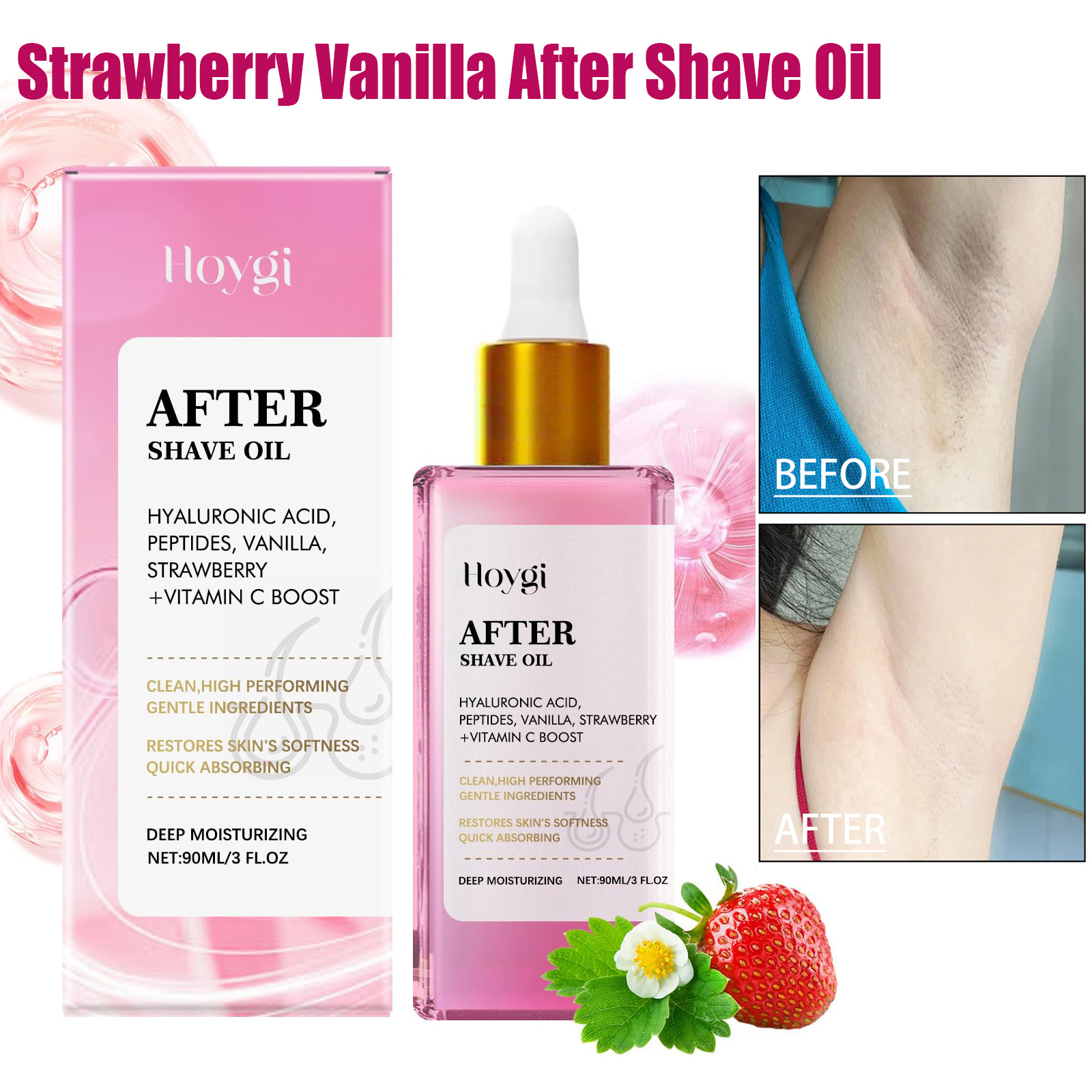 Hair Care Cream - น้ำมันหลังโกนหนวด กลิ่นสตรอเบอร์รี่ ช่วยให้ผิวเรียบเนียน บรรเทาอาการระคายเคือง ฟื้นฟูผิว บำรุงผิว