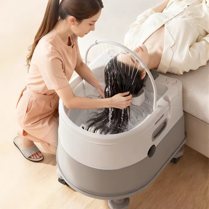 Hair Care Hospital - อ่างล้างผมแบบพกพา, ถาดแชมพูสำหรับผู้สูงอายุผู้ป่วยติดเตียง, ถาดล้างผมแบบเป่าลมสำหรับการดูแลที่บ้านและโรงพยาบาล