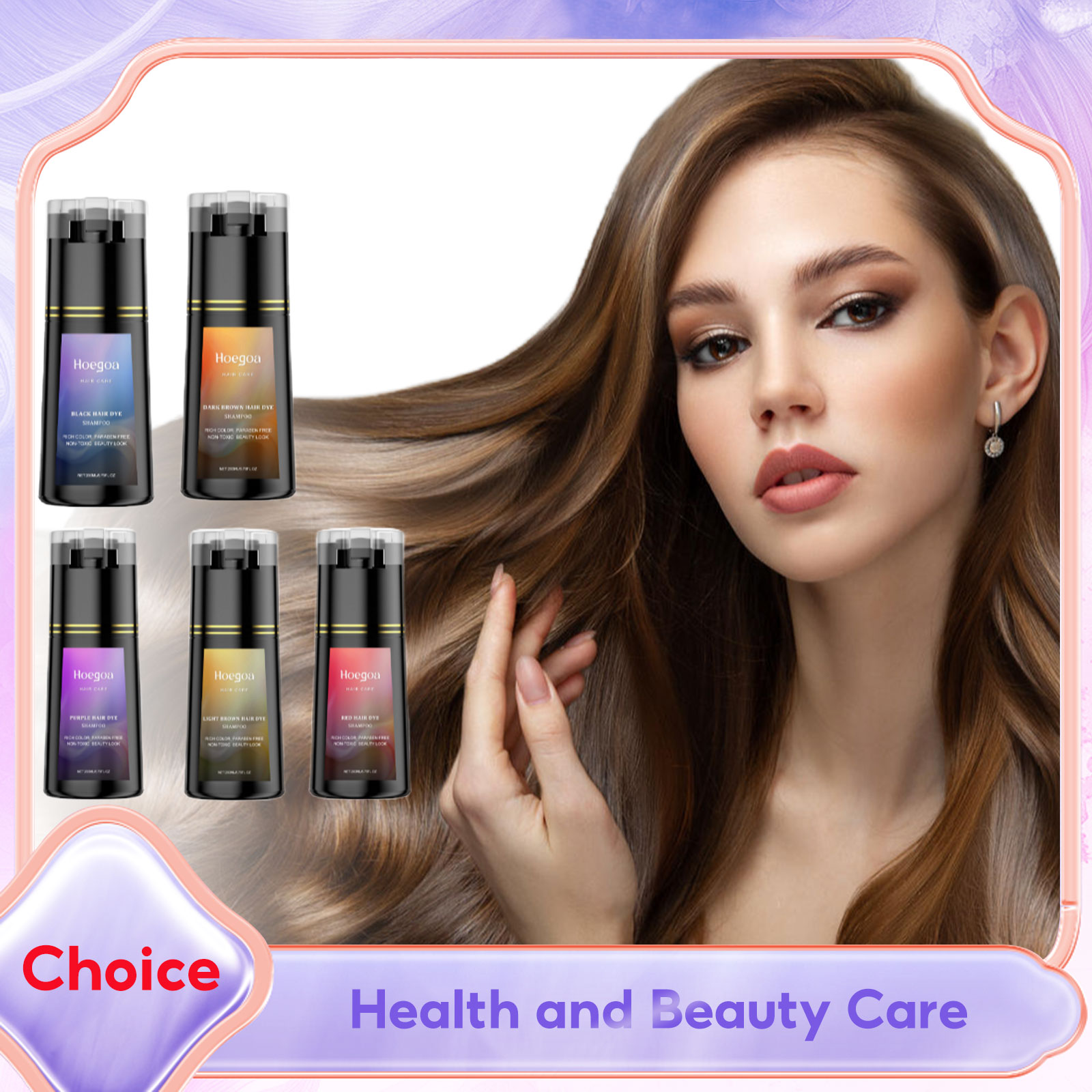 Hair Care Natural Ingredients - แชมพูย้อมผมสําหรับผมสีขาวเทาครอบคลุม 3 in 1 สีน้ําตาลอ่อน DIY
