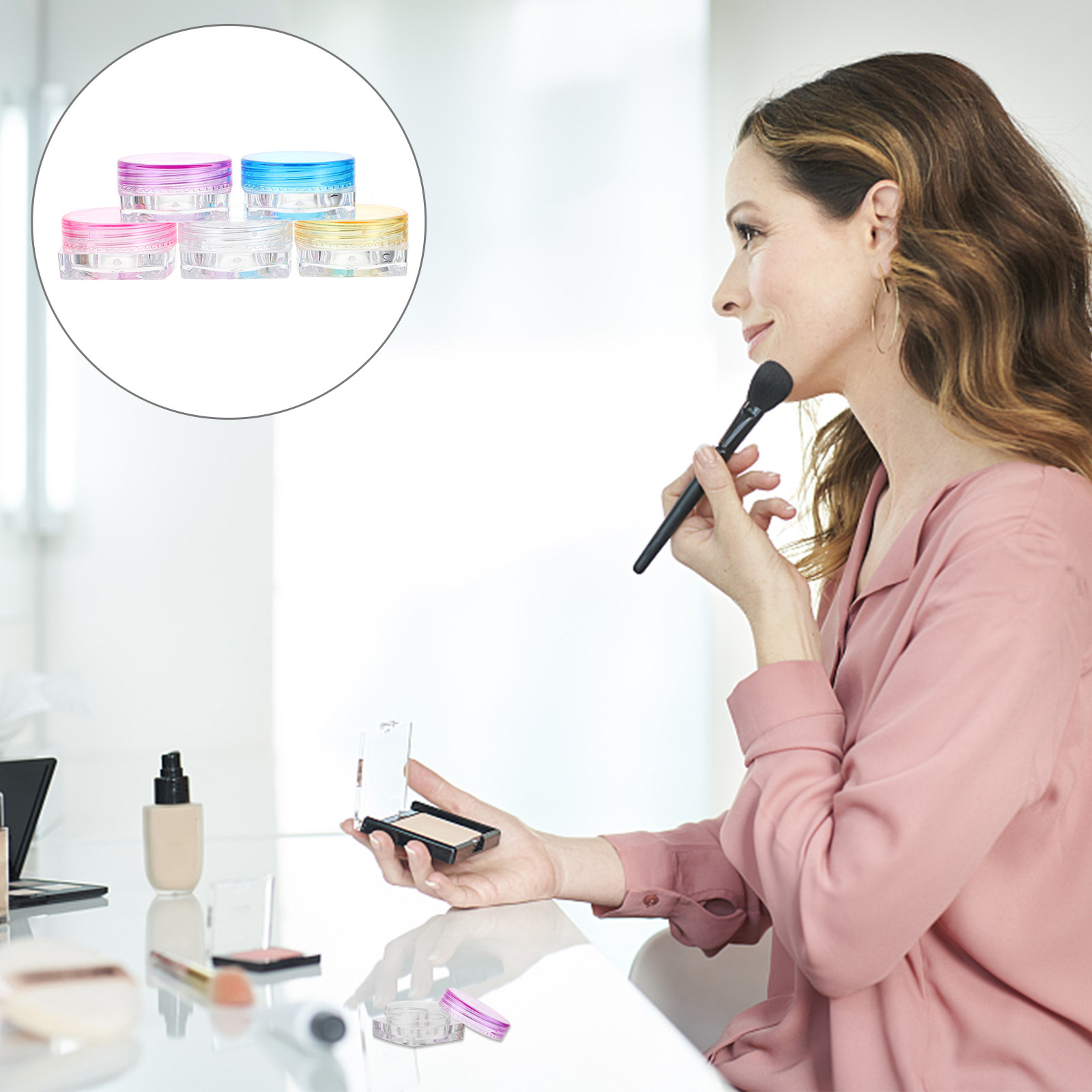 Hair Care Cream - ขวดเก็บเครื่องสำอาง 50 ชิ้น ขนาดเล็ก โปร่งใส กล่องครีมเปล่า