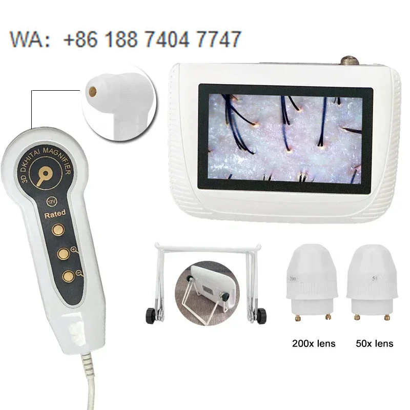 Hair Care Hospital - เครื่องวิเคราะห์ผิวหนังแบบพกพา หน้าจอ 5 นิ้ว เครื่องตรวจสภาพหนังศีรษะ ตรวจรูขุมขน