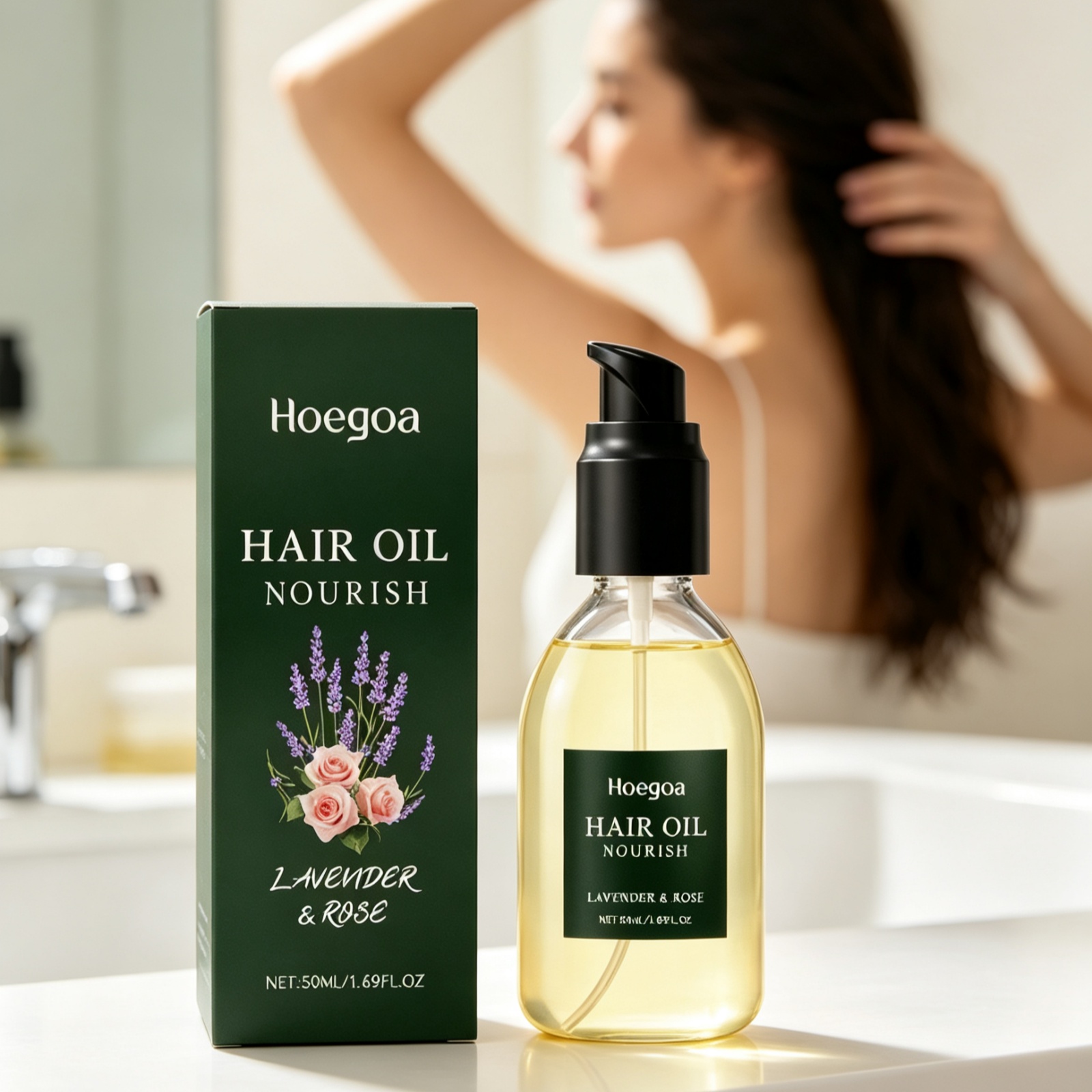 Hair Care Natural Ingredients - ﻿ โฮเอโกะ ลาเวนเดอร์ โรส แฮร์แคร์ ออยล์