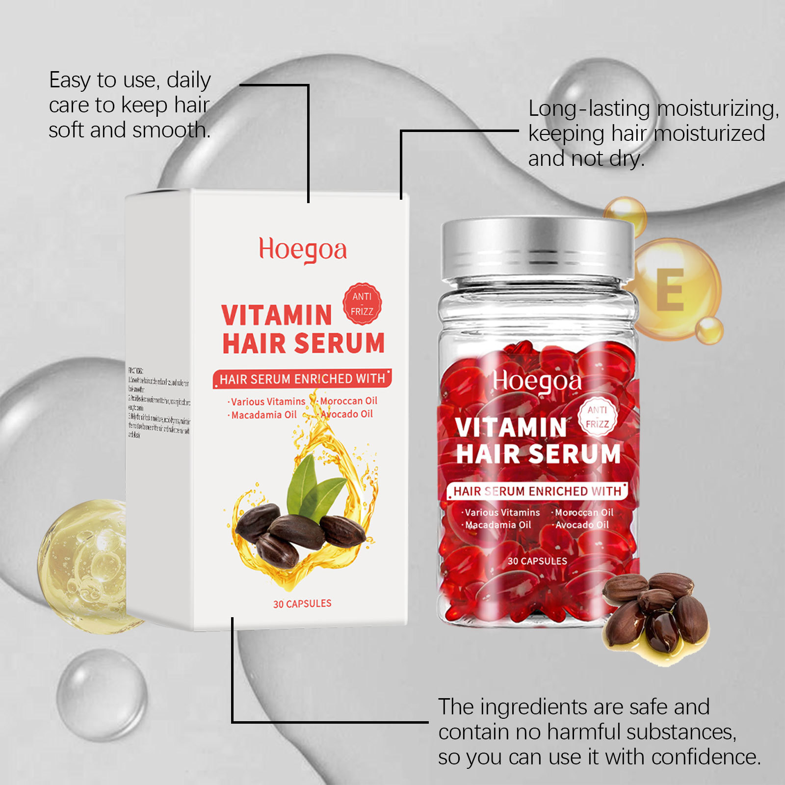 Hair Care For Hair Growth - วิตามินเซรั่มบํารุงเส้นผมแคปซูลเพิ่ม Regrowth Oil-Control ป้องกันผมร่วงหนามากขึ้นนวดหนังศีรษะ Hair Growth