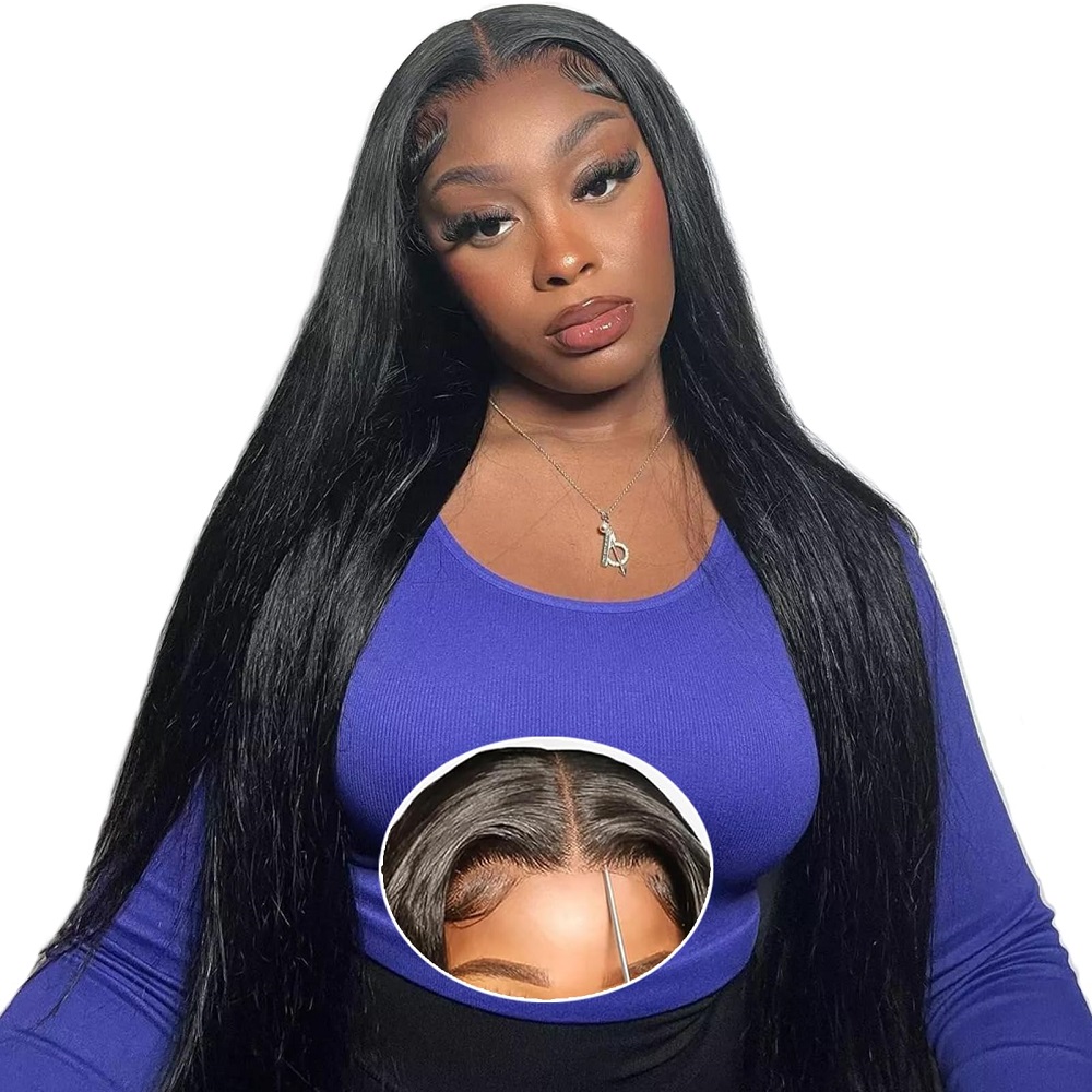 Lace Front Wig - วิกผมลูกไม้เต็มศีรษะแบบไม่ต้องใช้กาว 7x6 HD สำหรับผู้หญิง พร้อมสวมใส่ วิกผมตรงจากผมแท้