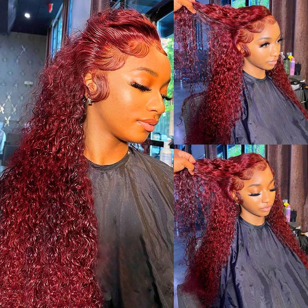 วิกผมแท้สีเบอร์กันดี 99J แบบลอ - Lace Front Wig บทวิจารณ์และราคา